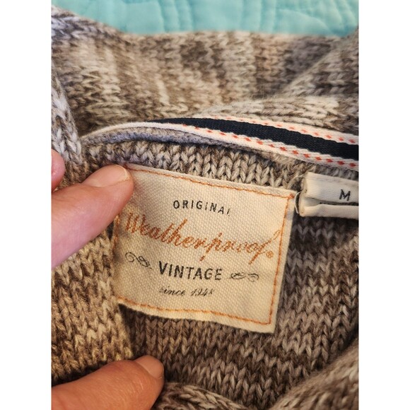 Weatherproof Vintage Mens Size Medium Brown Toggle Button Cowl Neck Sweater - Picture 2 of 8